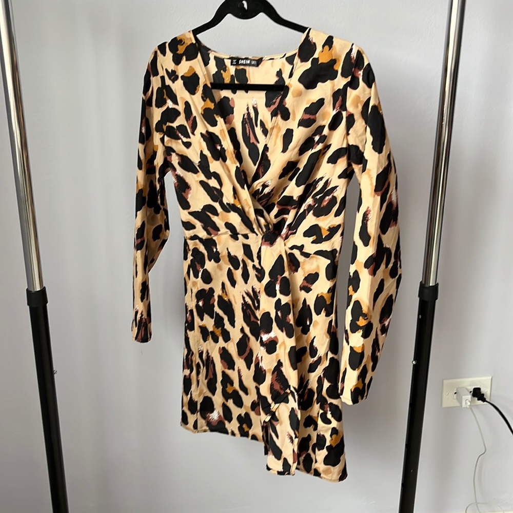 SHEIN size small leopard print mini dress